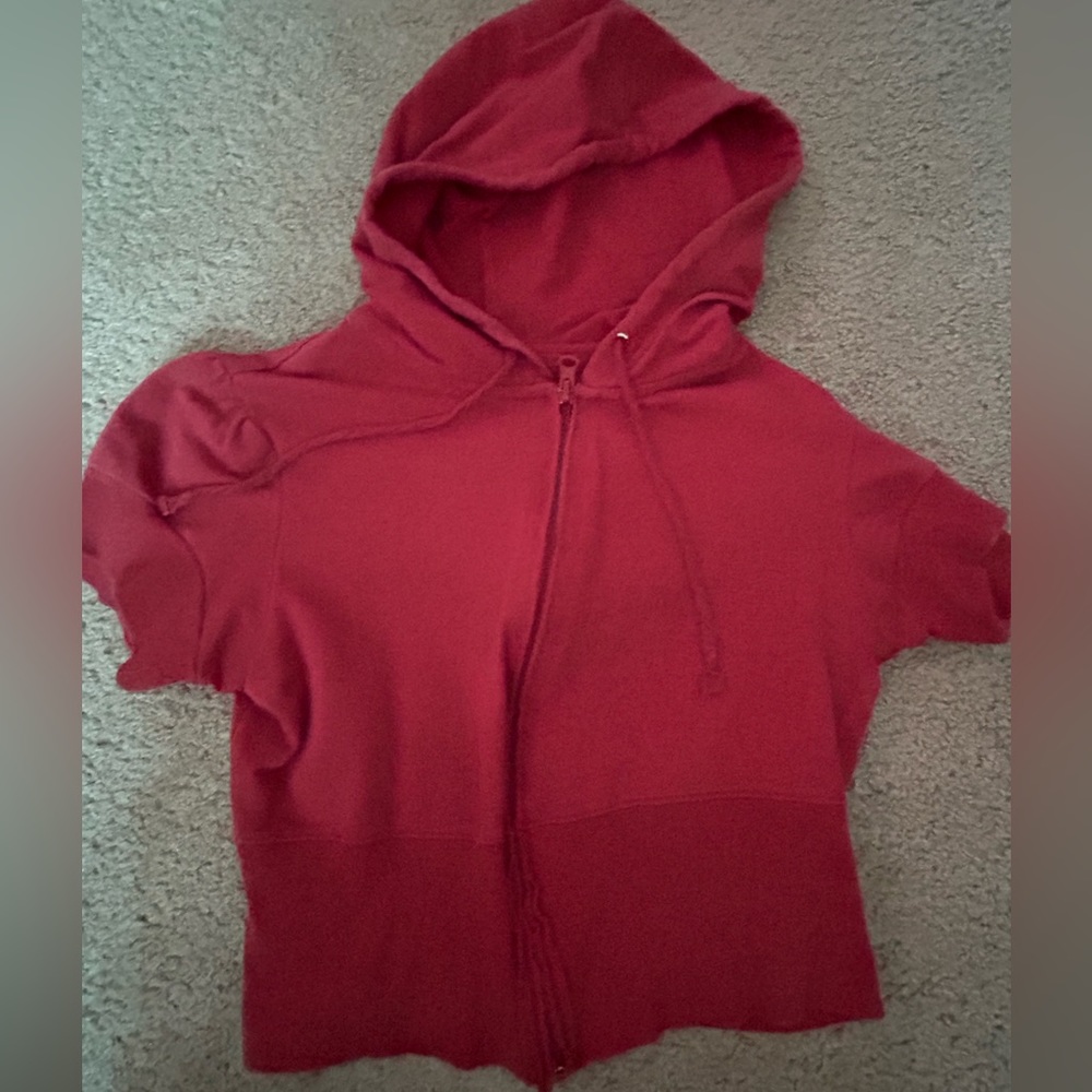Short sleeve Cropped hooded jacket